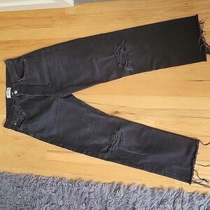 Agolde 90s Pinch Waist  High Rise Straight Jean Black 25